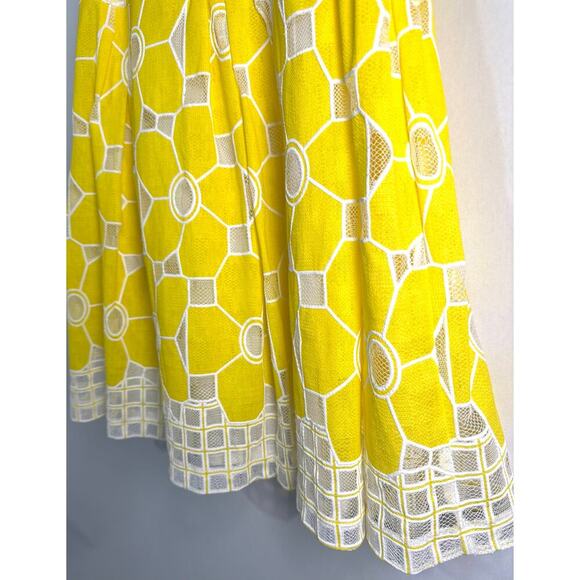 Robbie Bee Women's Size 12 Petite Lemon Yellow Dress Vintage Inspired Cottage - Picture 4 of 12